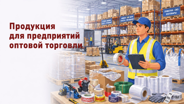 Продукция для предприятий оптовой торговли оптом — упаковка для интенсивного склада и безопасной логистики от «Новопак»